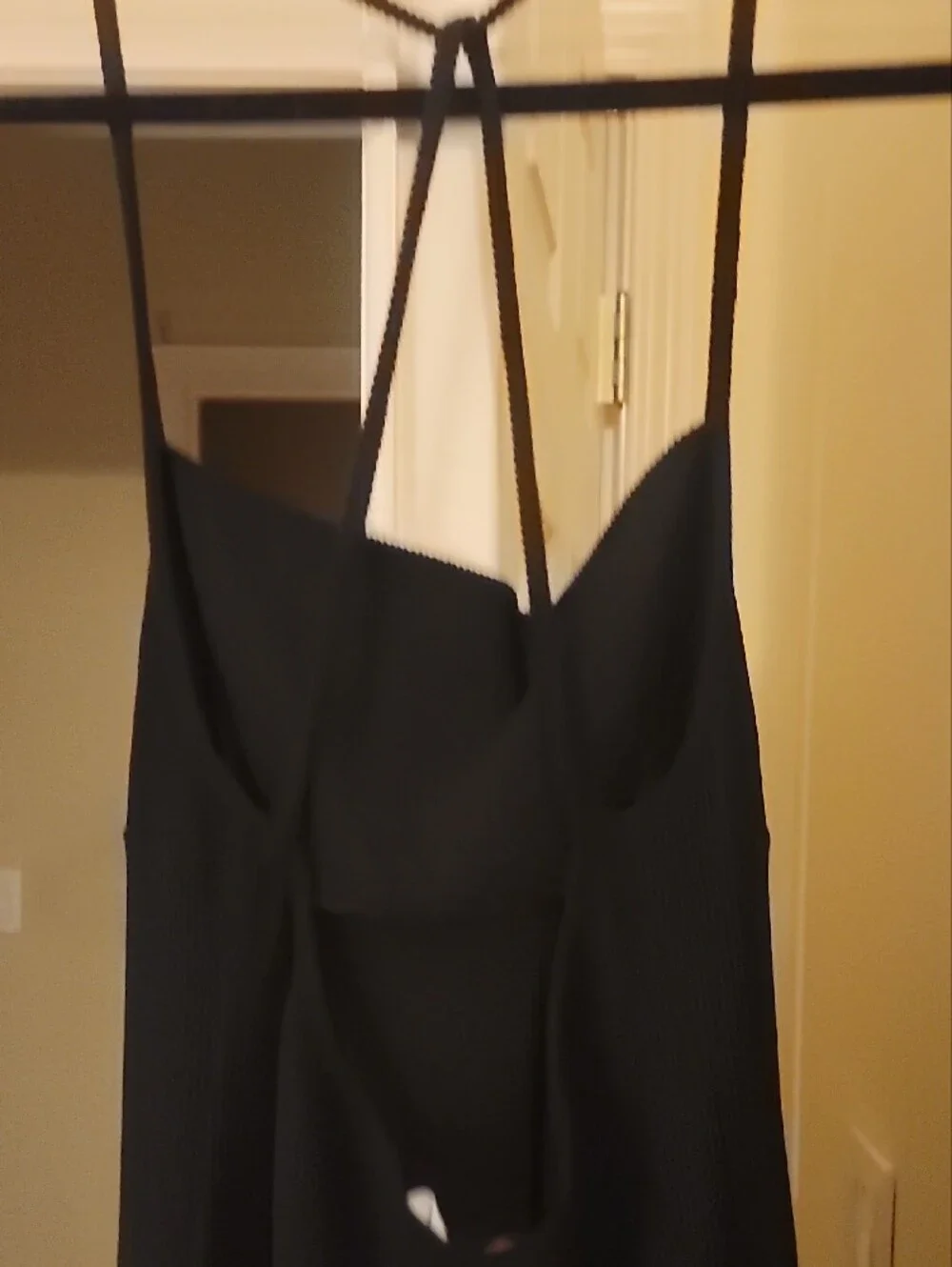 NWT Free People Beach Black Ribbed Maxi Dress with Strappy Back Size XS